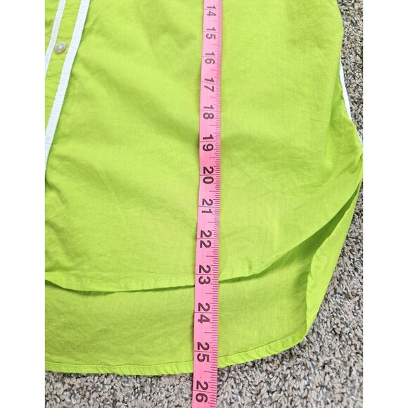 Gretchen‎ Scott Lime Green White Piping Button Down Shirt Size Medium - Picture 4 of 6
